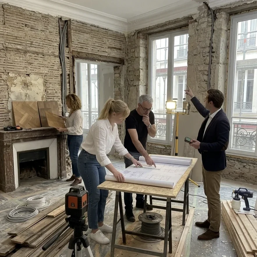 Squared Sphere — pilotage chantier appartement haussmannien Paris